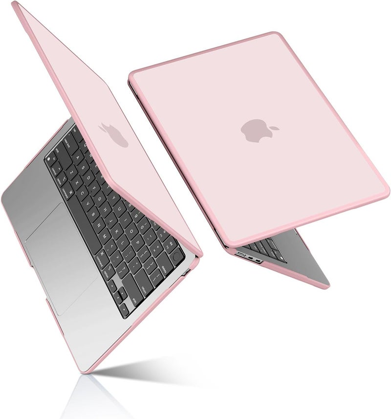 BlueSwan غلاف صلب متوافق مع MacBook Air مقاس 13 بوصة M5 A3449 M4 M3 M2 2026 2025 2024 2022 A3240 A3113 A2681، مضاد لبصمات الأصابع، إطار TPU وقاعدة PC لـ Air مقاس 13.6 بوصة - وردي بلوري - Image 1