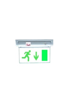 ABBASALI Exit Down Green Sign in Clear Light Board 230V with Battery Backup  - Image 1