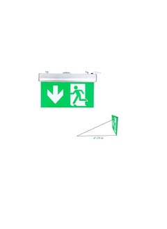ABBASALI Exit Down Green Sign in Clear Light Board 230V with Battery Backup  - Image 2