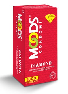 Moods Diamond Condoms Pack of 12  - Image 1