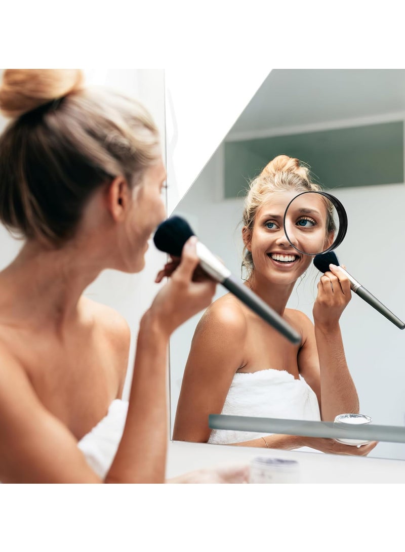 8.8cm 5X Magnifying Mirror Wall-mounted Small Round Compact Makeup Mirror Pocket Makeup Mirror Magnifying Bathroom Makeup Tools with 2 Suction Cups/Suction Cups Suitable for Home Bedroom, Can Pick Pimples, Squeeze Acne and Remove Blackheads (Black) - Image 3