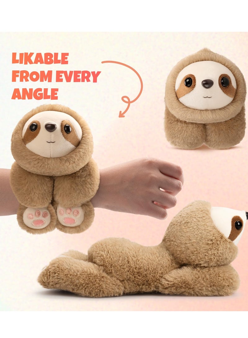 Animal Slap Bracelets, Sloth Hug Animal Slap Bracelet for Party Favors, 10-Inch Stuffed Animal Huggers, Plush Toy for Birthday, Valentine's Day, Thanksgiving Party - Image 2