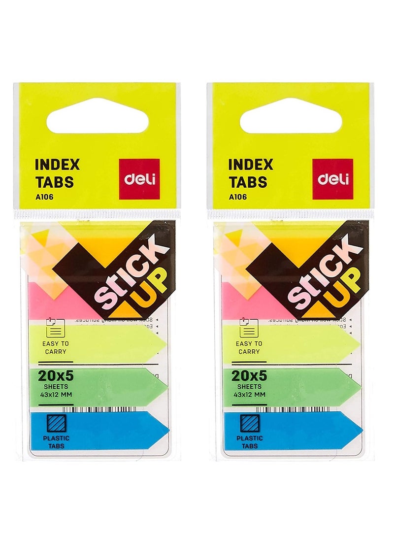 Deli - 2-Pack Index Tab 43x12mm Size Multicolour - Image 1