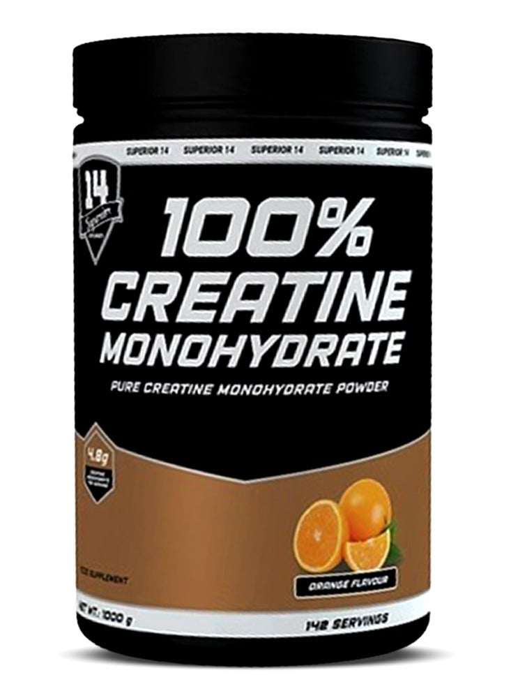 100% Creatine Monohydrate Powder, Orange, 1 kg – Supports Muscle Strength, Power & Recovery for Athletes