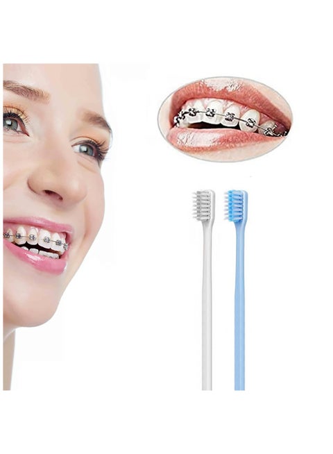 2 Pack V Shaped Orthodontic Toothbrush Oral Care Tools