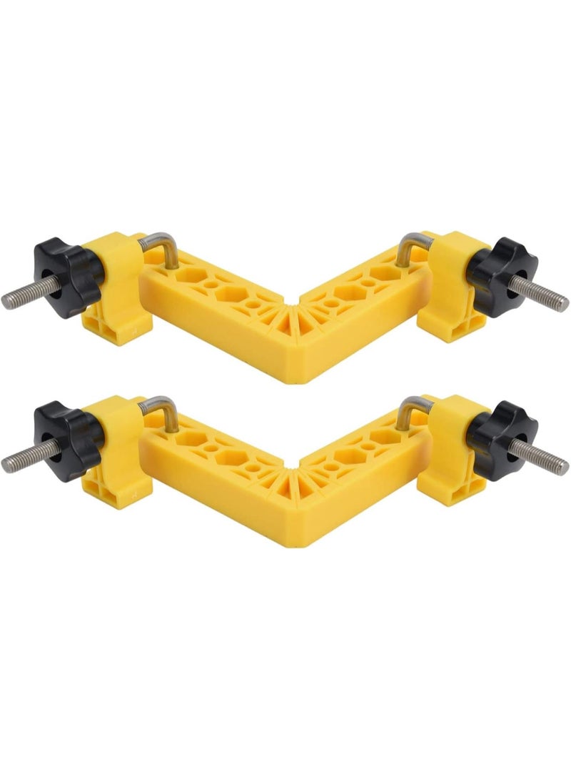 GGOOT Woodworking 90 Degree Clamps, Light Weight Clamps for Woodworking Set High Hardness for Picture Frames Making for Hardware Parts for Hand Operated Tools(Yellow)  - Image 1
