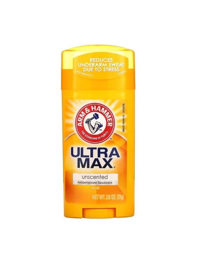 Arm & Hammer, UltraMax, Solid Antiperspirant Deodorant, Unscented, 2.6 oz (73 g)