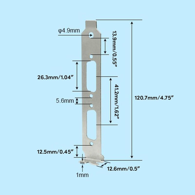 5Pcs High Profile Bracket for DVI VGA Video Graphics Card Full Height Bracket Computer Case Components Replacement Cable Management - Image 4