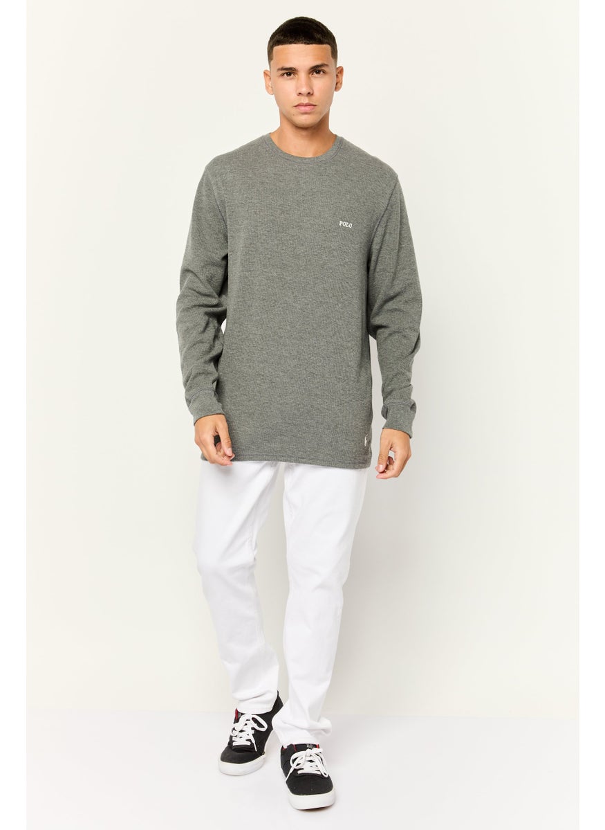 POLO RALPH LAUREN - Men Crew Neck Embroidered Logo Long Sleeves Sweatshirt, Grey - Image 1