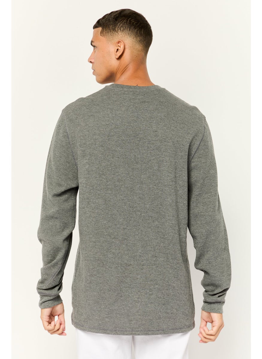 POLO RALPH LAUREN - Men Crew Neck Embroidered Logo Long Sleeves Sweatshirt, Grey - Image 1
