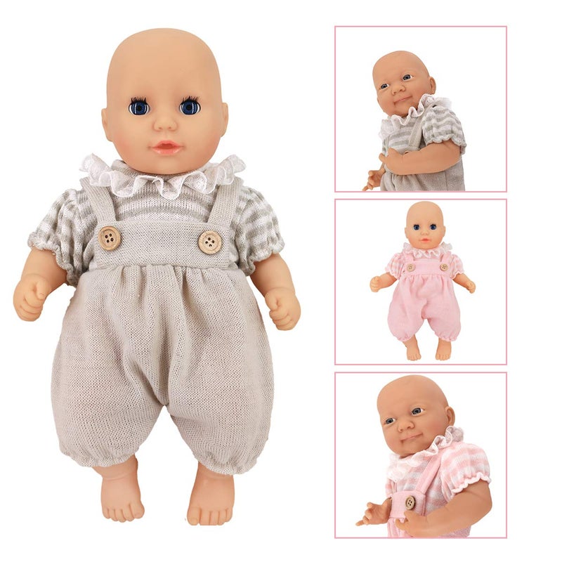 DC-BEAUTIFUL 6 Set Clothes Gift for Infant, Girl Baby, 14 Inch -18 Inch Includes Doll Outfits Dress Hat Socks, Total 14 Pcs Onesies Clothes Pajamas Costumes - Image 4