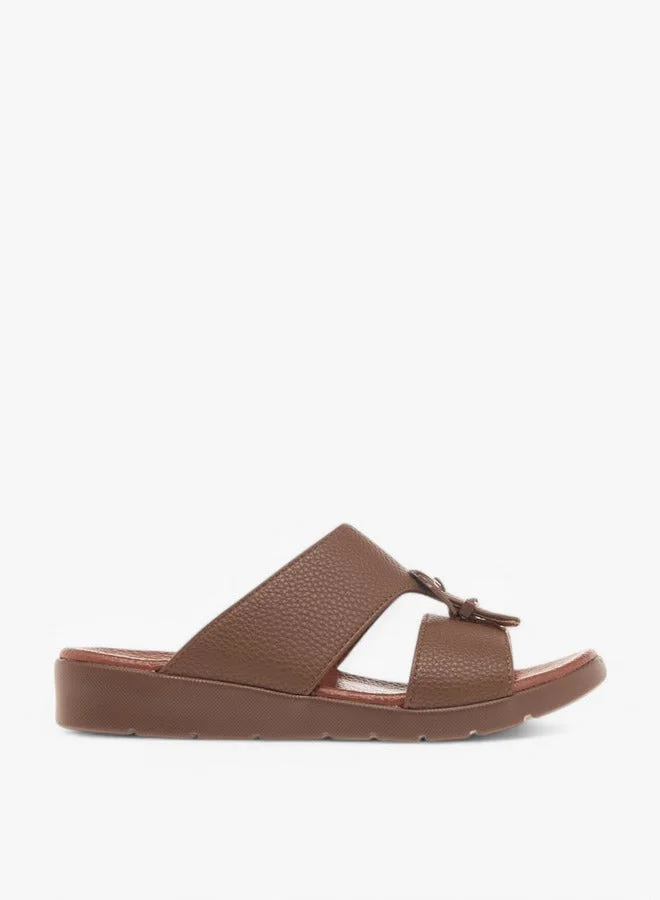 ال بي ال من شو اكسبرس صنادل عربية انزلاقية بنقوش وزخرفة بإبزيم