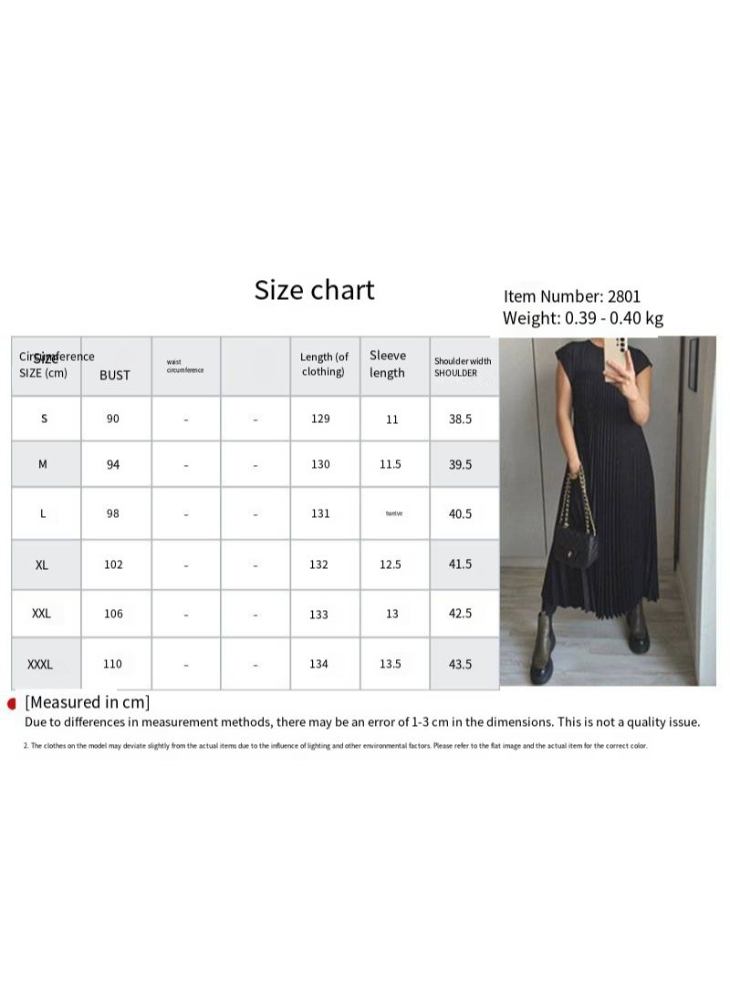 general 2025 - 2026 Women's Round-neck Sleeveless Pleated Long Dress - Image 2