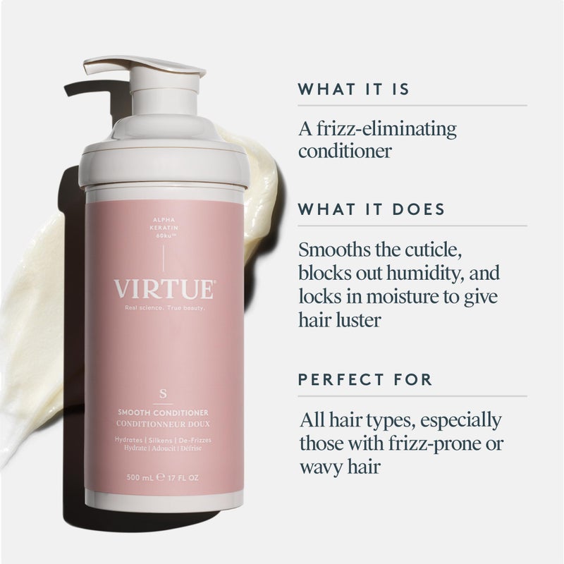 Virtue Smooth Conditioner for Frizz Control for Curly Hair, Sulfate Free, Safe for All Hair Types, Color Safe - Image 2