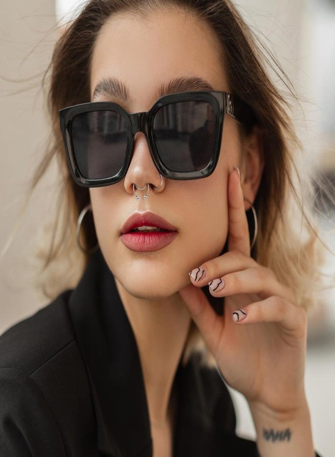 HaiFafafaing 4 Pcs Fake Nose Rings - 20 Gauge 8mm Inner Diameter Fake Septum Piercing - Stainless Steel Clip On Nose Rings for Women Men - Image 5