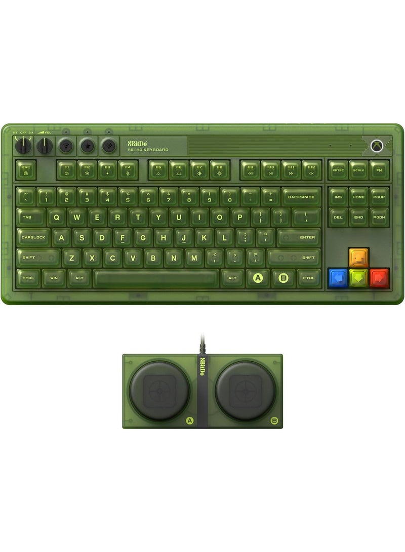 8Bitdo Retro 87 Mechanical Keyboard with RGB Backlight, English Layout, Bluetooth/2.4G/USB-C Hot-Swappable Wireless Gaming Keyboard for Windows and Android - Xbox Edition (Officially Licensed Product) - Image 1
