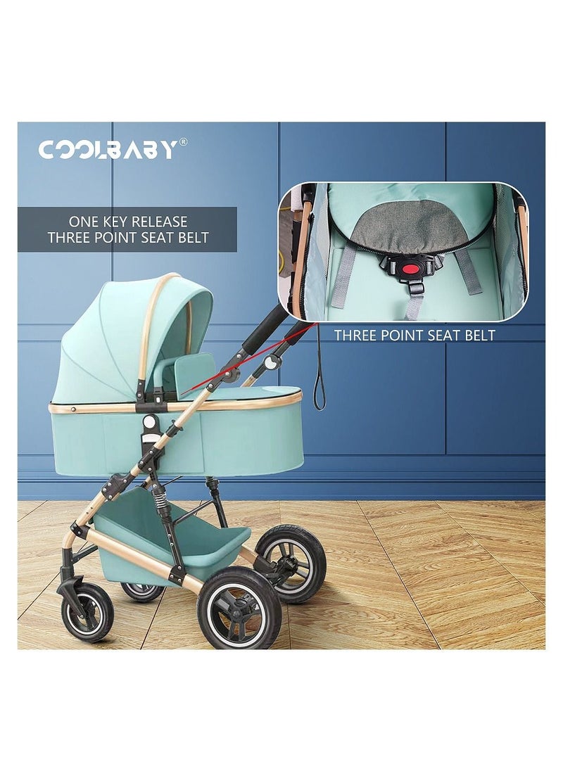 Cool Baby - 3 in 1 Baby Stroller Infant Stroller with Reversible Seat Newborn Stroller with Canopy - Image 1