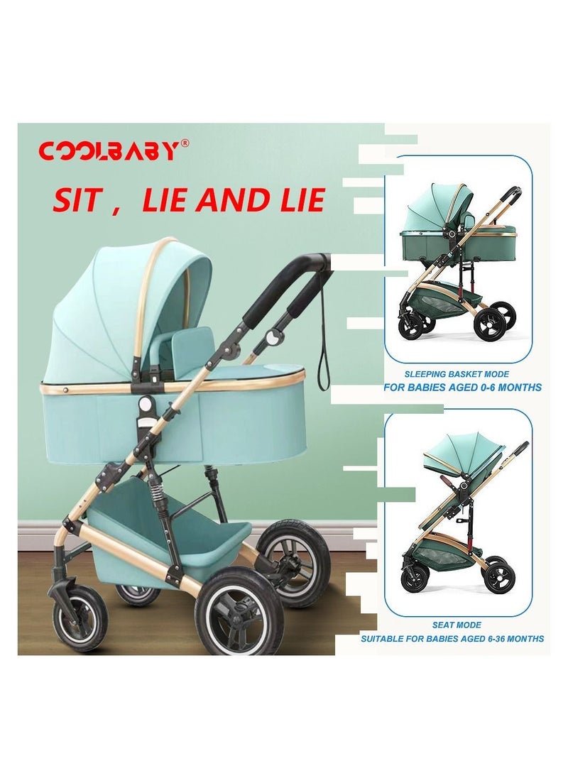 Cool Baby - 3 in 1 Baby Stroller Infant Stroller with Reversible Seat Newborn Stroller with Canopy - Image 1