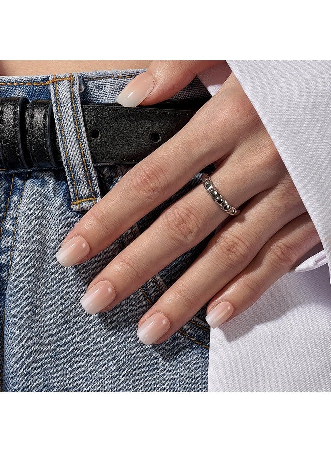 بي تي آرت بوكس ضغطة مربعة أومبير على الأظافر، ضغط جل ناعم على الأظافر القصيرة مع غراء الأظافر، 15 مقاسًا، 30 مجموعة أظافر وهمية قابلة لإعادة الاستخدام، كريم الفانيليا - Image 2