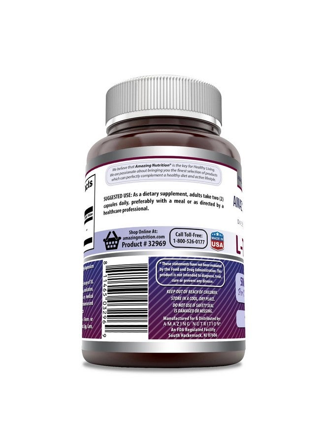 Amazing Nutrition Amazing Formulas L-Tyrosine 500 mg Capsules | Amino Acid Supplement | Non-GMO | Gluten Free | Made in USA (90 Count) - Image 3