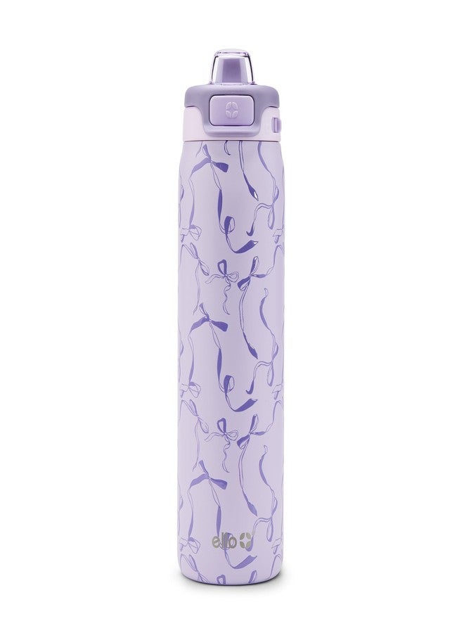 Ello Pop & Fill 22oz Stainless Steel Water Bottle with QuickFill Technology, Double Walled and Vacuum Insulated Metal, Leak Proof Locking Lid, Straw and Chug, Reusable, BPA Free, Take a Bow - Image 1