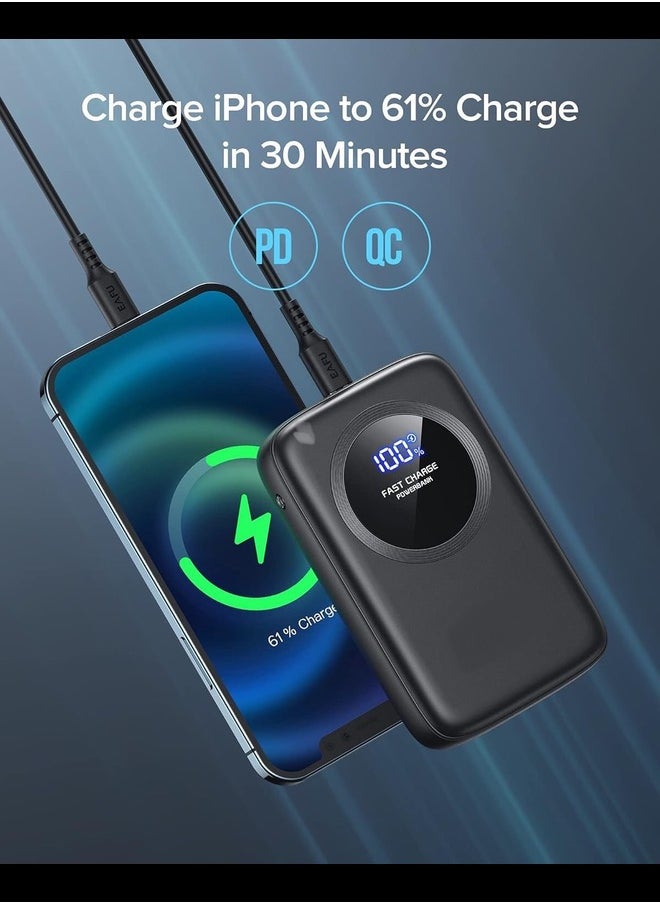 Generic - Portable Charger, 20W PD3.0 QC4.0 Fast Charging USB C Power Bank, 12000mAh LED Display 3 Outputs Battery Pack with Flashlight Compatible with iPhone 12 11 X Samsung S20 Google LG iPad Tablet etc - Image 1