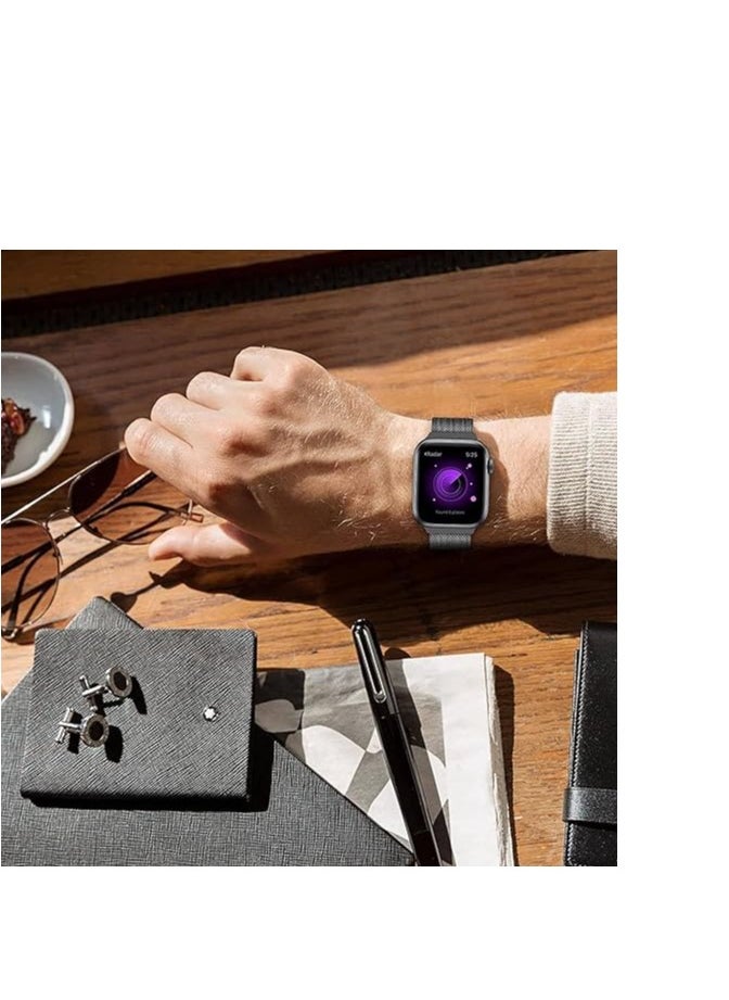 adhomax Mesh Metal Loop For ultra Watches Band 42mm 44mm 45mm 46mm 49mm for iWatch Bands Series Ultra SE, 1 to10 Women Men, Stainless Steel Strap with Magnetic Clasp  - Image 5