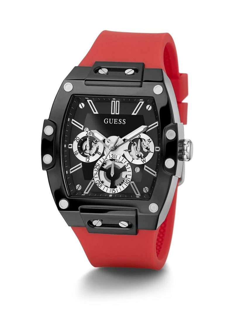 Guess Men’s Black Case Red Silicone Watch GW0203G4 - Image 5