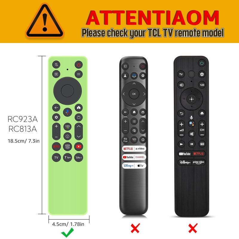 Climberer 2PACK Climberer Cover for TCL RC923A FMB1 / RC813A FMB1 2025 QM6K QM7K TV Remote, Silicone Case Glow in Dark - Blue+Green - Image 2