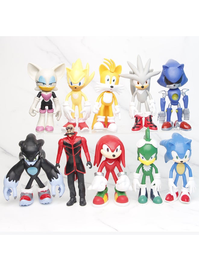 Sonic Sonic Boy Supersonic Mouse 10 PSP Game Doll Hand-made Ornament Micro Landscape Doll Model-Color:10 Types Of Feitian Rat 12CM0.96KG - Image 1