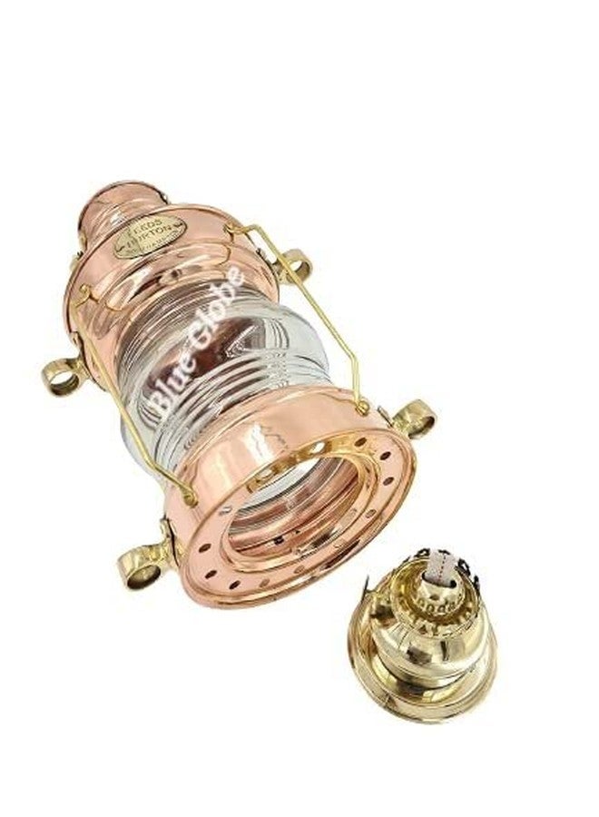 Blue Globe Vintage Burner Lantern- 12” Leeds Burton Nautical Maritime Ship- Oil Lamp Burner Lantern -Hanging Lantern with Dimmer Switch- Decorative Collectible Home Decor (Copper & Brass) by Blue Globe Export - Image 4