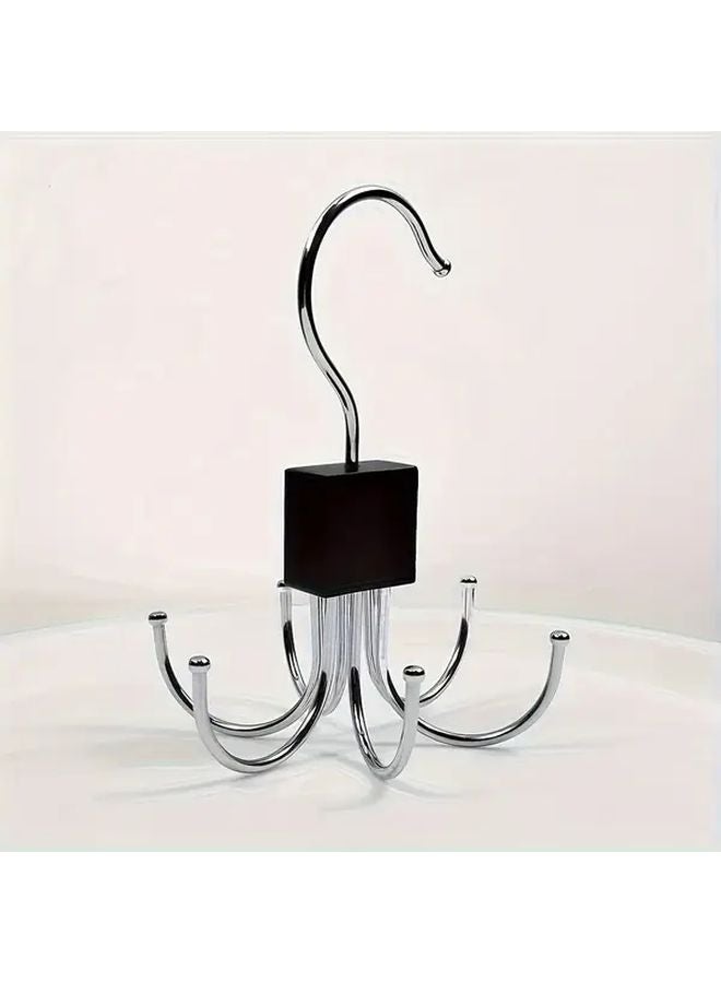 خطاف حزام دوار أسود من الفولاذ المقاوم للصدأ، منظّم متعدد الخطافات للملابس الداخلية والصدارات وربطات العنق - Image 5