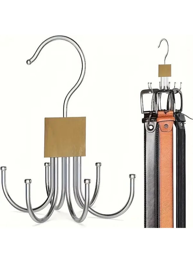 خطاف حزام دوار أسود من الفولاذ المقاوم للصدأ، منظّم متعدد الخطافات للملابس الداخلية والصدارات وربطات العنق - Image 3