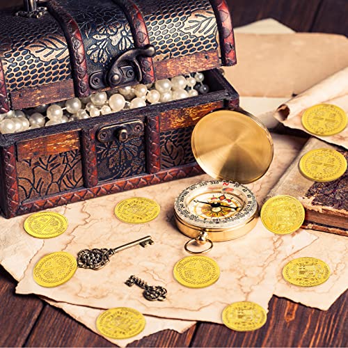 Charniol 200 Pcs Pirate Gold Coins Plastic Treasure Fake Gold Coins Decorations for Favor Party - Image 3