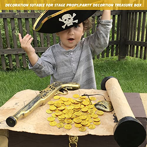 Charniol 200 Pcs Pirate Gold Coins Plastic Treasure Fake Gold Coins Decorations for Favor Party - Image 5