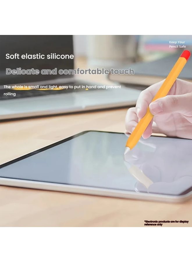 غطاء سيليكون أسود واقي لـ Apple Pencil من الجيل الثاني مع 8 واقيات طرفية ملونة - Image 5