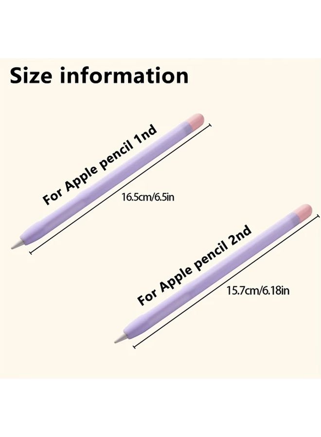 غطاء سيليكون أسود واقي لـ Apple Pencil من الجيل الثاني مع 8 واقيات طرفية ملونة - Image 2