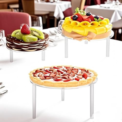 HESIN Acrylic Cupcake Holder for Wedding 3 Tier Cake Display Risers Dessert Stand Rack for Bakery Pizza Home Party Service Decoration Organizer Pedestal Stand - Image 2