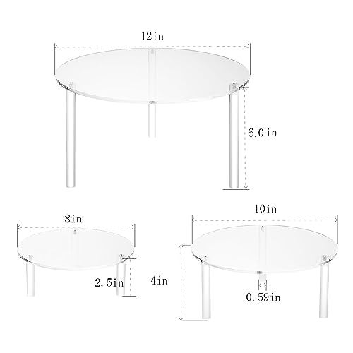 HESIN Acrylic Cupcake Holder for Wedding 3 Tier Cake Display Risers Dessert Stand Rack for Bakery Pizza Home Party Service Decoration Organizer Pedestal Stand - Image 3