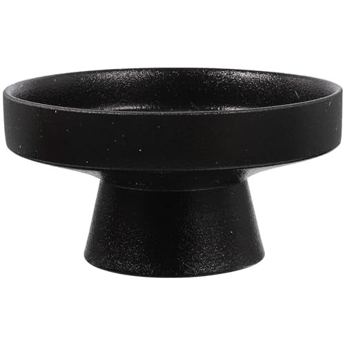 DOITOOL Ceramic Footed Bowl - 5 inch Decorative Pedestal Bowl Fruit Fruit Tray Dessert Display Stand Serving Dishes for Home Kitchen Counter Centerpiece Table Decor - Black - Image 1