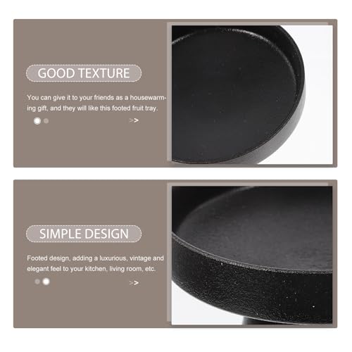 DOITOOL Ceramic Footed Bowl - 5 inch Decorative Pedestal Bowl Fruit Fruit Tray Dessert Display Stand Serving Dishes for Home Kitchen Counter Centerpiece Table Decor - Black - Image 3