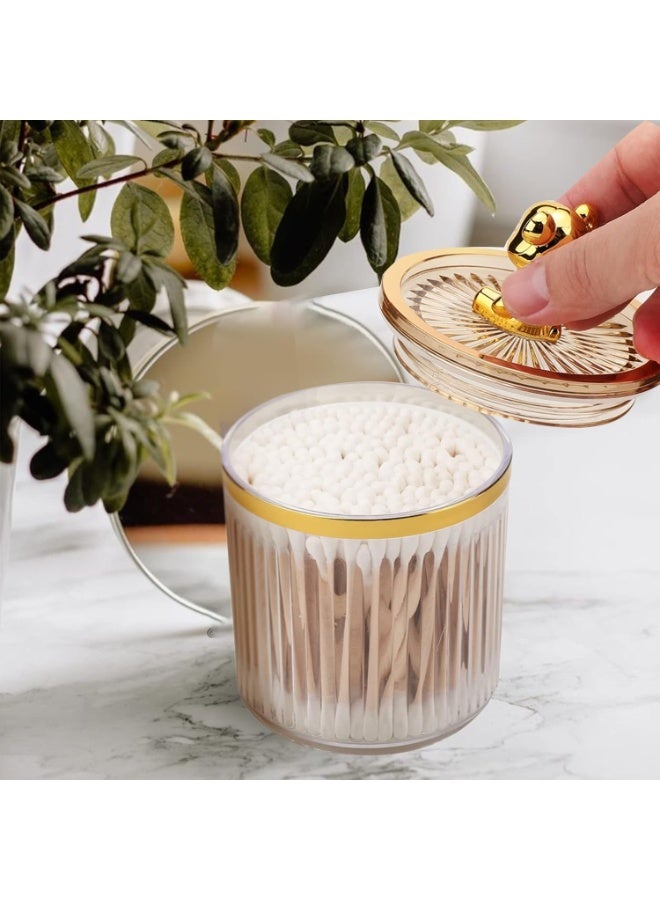 1-Pack Cotton Ball Dispenser Holder Set – Clear Plastic Jar for Cotton Swabs, Round Cotton Pads, and Dental Flossers – Bathroom and Cosmetic Organizer for Easy Storage and Access - Image 3