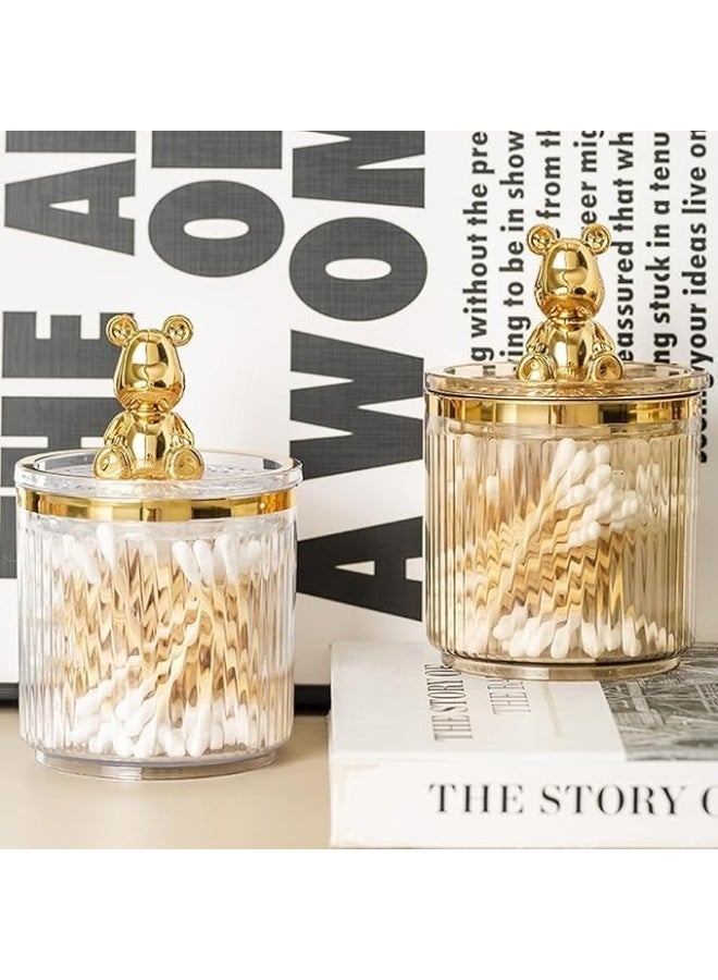 1-Pack Cotton Ball Dispenser Holder Set – Clear Plastic Jar for Cotton Swabs, Round Cotton Pads, and Dental Flossers – Bathroom and Cosmetic Organizer for Easy Storage and Access - Image 5