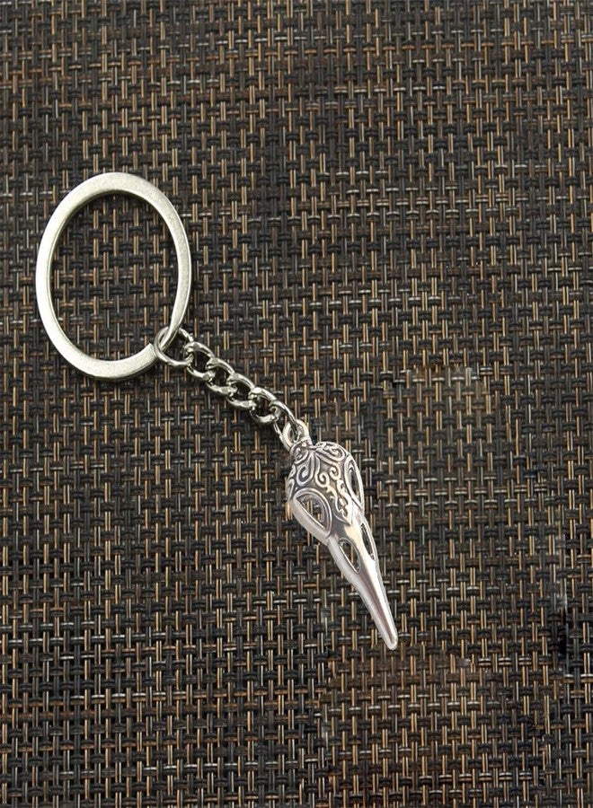 metulip 50Pcs Alloy Raven Skull Charms Pendants for Jewelry Making Findings Antique Silver Bird Head Skeleton Charms for DIY Key Chain Bracelet Necklace Halloween Accesories - Image 5