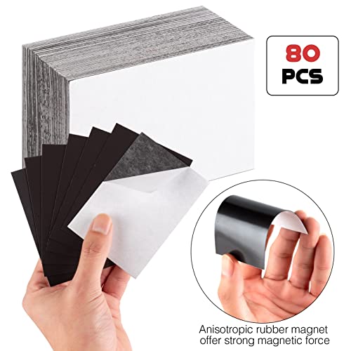 CHUNNIAO Magnetic Sheets with Adhesive for Wallet Size Pictures,2.5x3.5-80 Pack,Bulk Self Adhesive Backing,Create Picture Magnets for Refrigerator,Peel and Stick on,Decoration Your Home and Classroom - Image 2