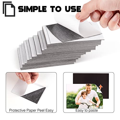 CHUNNIAO Magnetic Sheets with Adhesive for Wallet Size Pictures,2.5x3.5-80 Pack,Bulk Self Adhesive Backing,Create Picture Magnets for Refrigerator,Peel and Stick on,Decoration Your Home and Classroom - Image 4