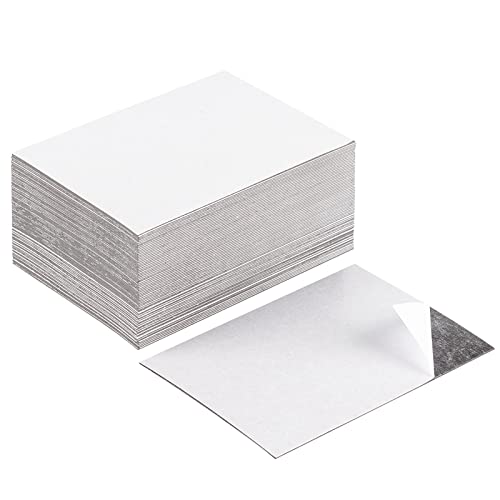 CHUNNIAO Magnetic Sheets with Adhesive for Wallet Size Pictures,2.5x3.5-80 Pack,Bulk Self Adhesive Backing,Create Picture Magnets for Refrigerator,Peel and Stick on,Decoration Your Home and Classroom - Image 1