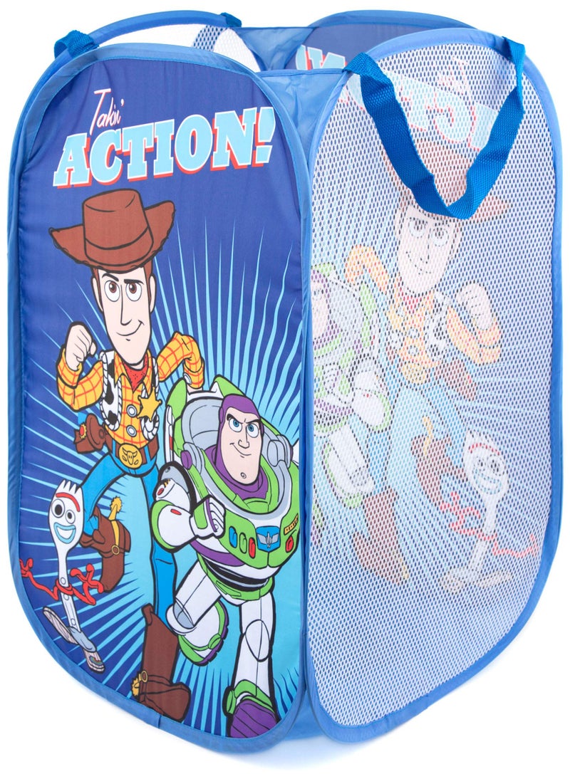 Jay Franco Disney Pixar Toy Story Pop Up Hamper - Mesh Laundry Basket/Bag with Durable Handles - Features Woody  Buzz Lightyear & Forky (Official Disney Product) - Image 2