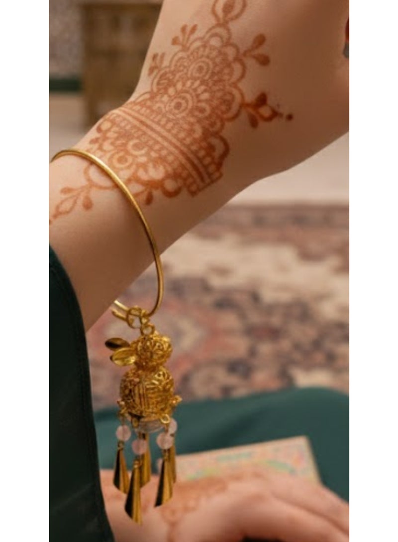 ايه ام سوار بتصميم عتيق، دافئ ومتألق، مناسب لجميع الأعمار، قابل لتعديل المقاس، مصنوع يدويًا بتصميم فانوس قصر من سبيكة معدنية مرصعة، أفضل هدية لرمضان، وارتداء في الأعياد - Image 4