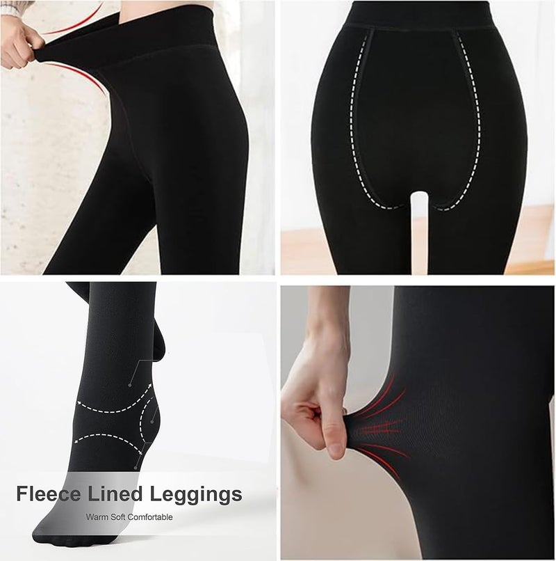 HSR Soft Touch Thermal Tights for Women, Thermal Winter Tights, Ultimate Warm Fleece Leggings for Women, Free Size (Waist Size 24 inch to 34 inch) - Image 5